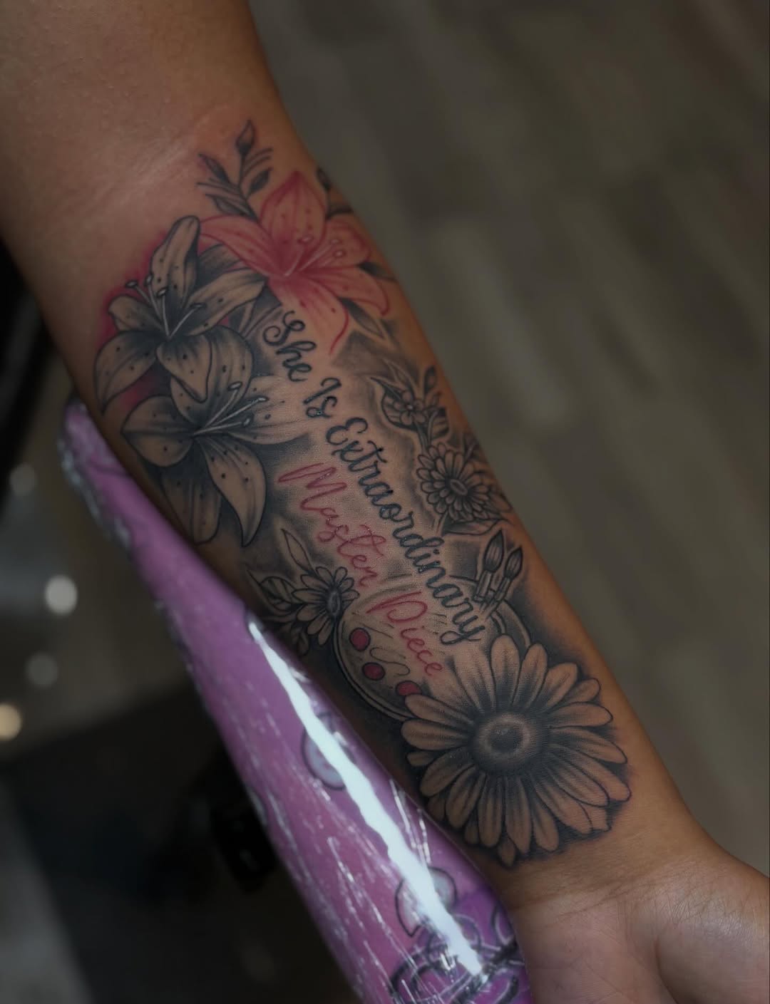 Tattoo by @young.inks — lettering_script, black_and_grey