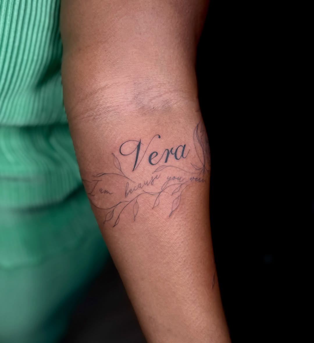 Tattoo by @inkedby.liz โ lettering_script, fine_line
