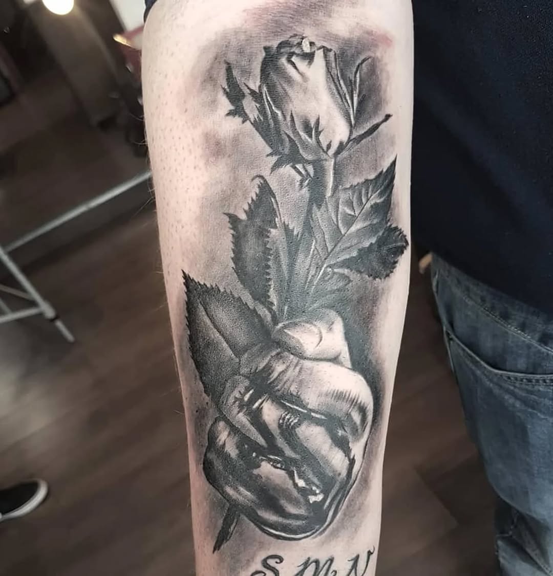 Tattoo by @savinggracetattoos — realism, black_and_grey