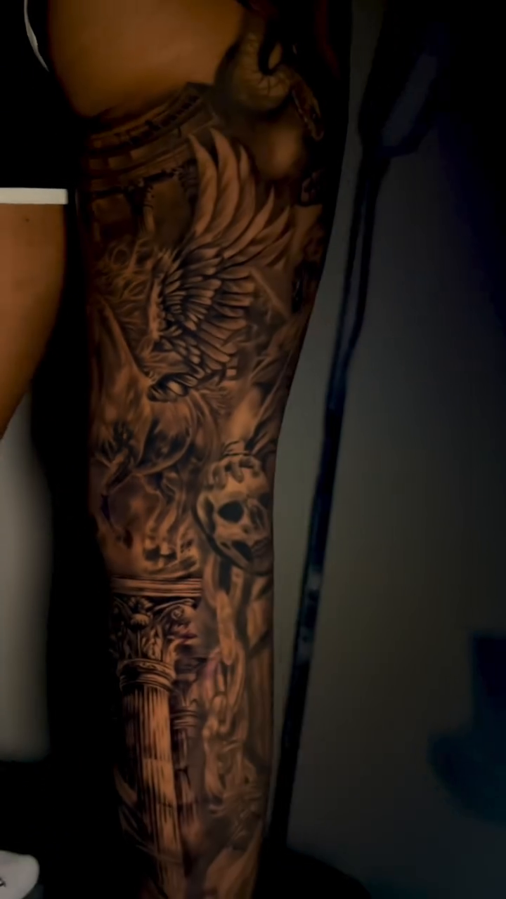 Tattoo by @_.slym — black_and_grey, realism
