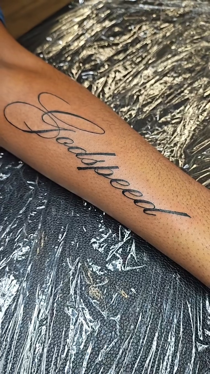 Tattoo by @cvpital โ lettering_script