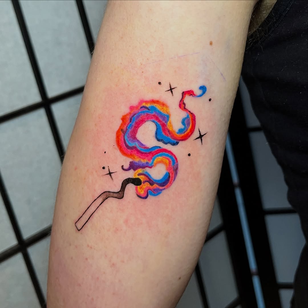 Tattoo by @battlekatgalactica — watercolor, illustrative