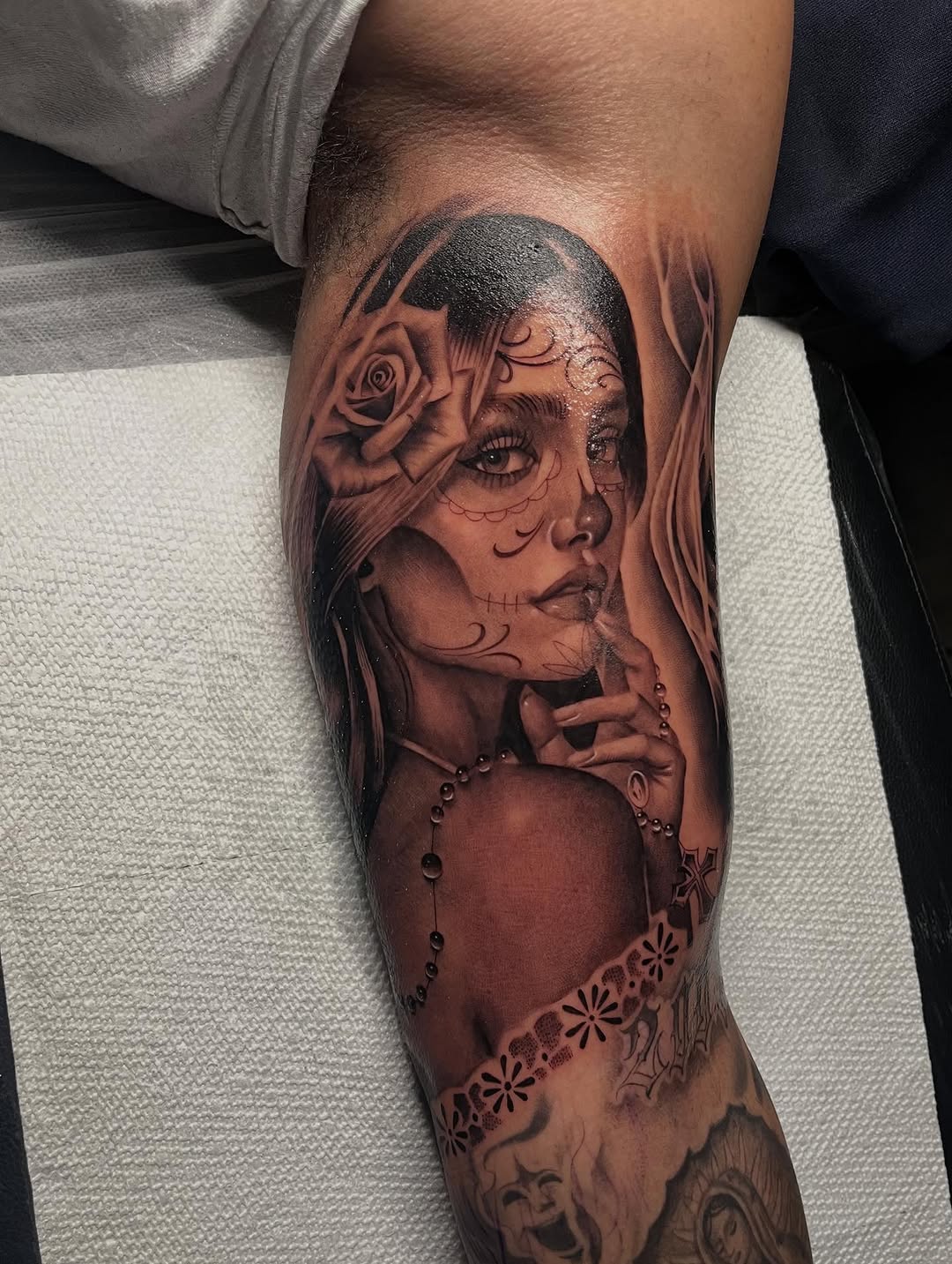 Tattoo by @_pinaink — realism, black_and_grey
