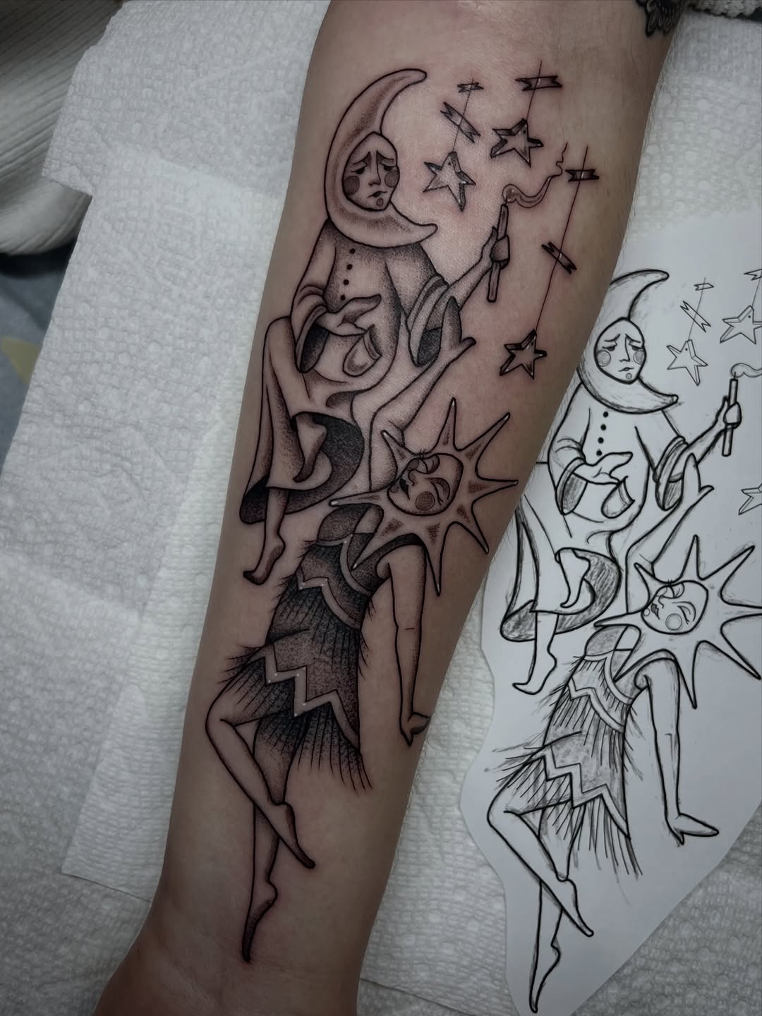 Tattoo by @rachktattoo — dotwork, illustrative