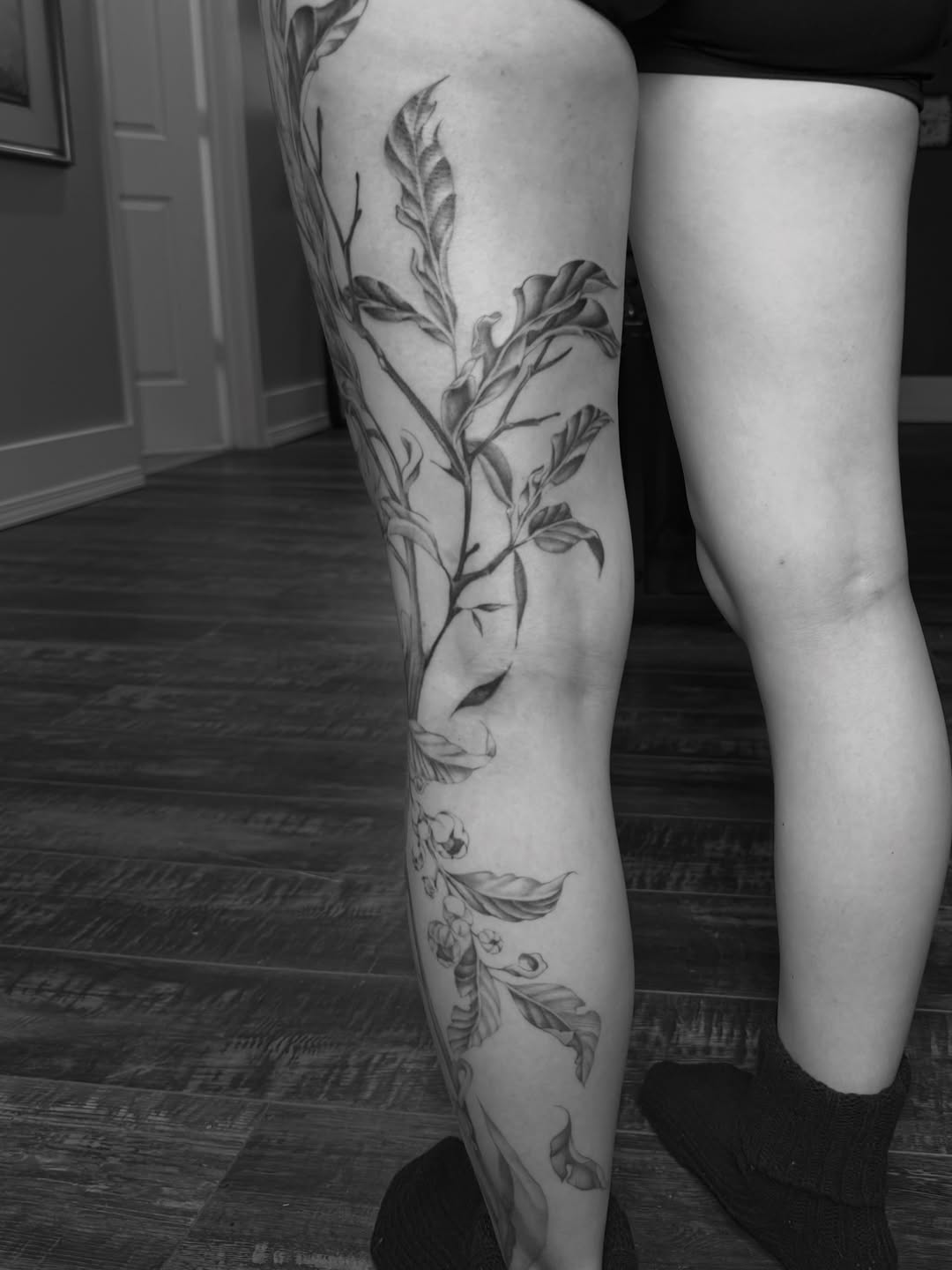 Tattoo by @black.swan.tattoos — realism, black_and_grey