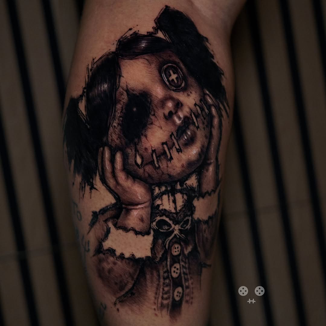 Tattoo by @h.inkz β dark_realism, black_and_grey