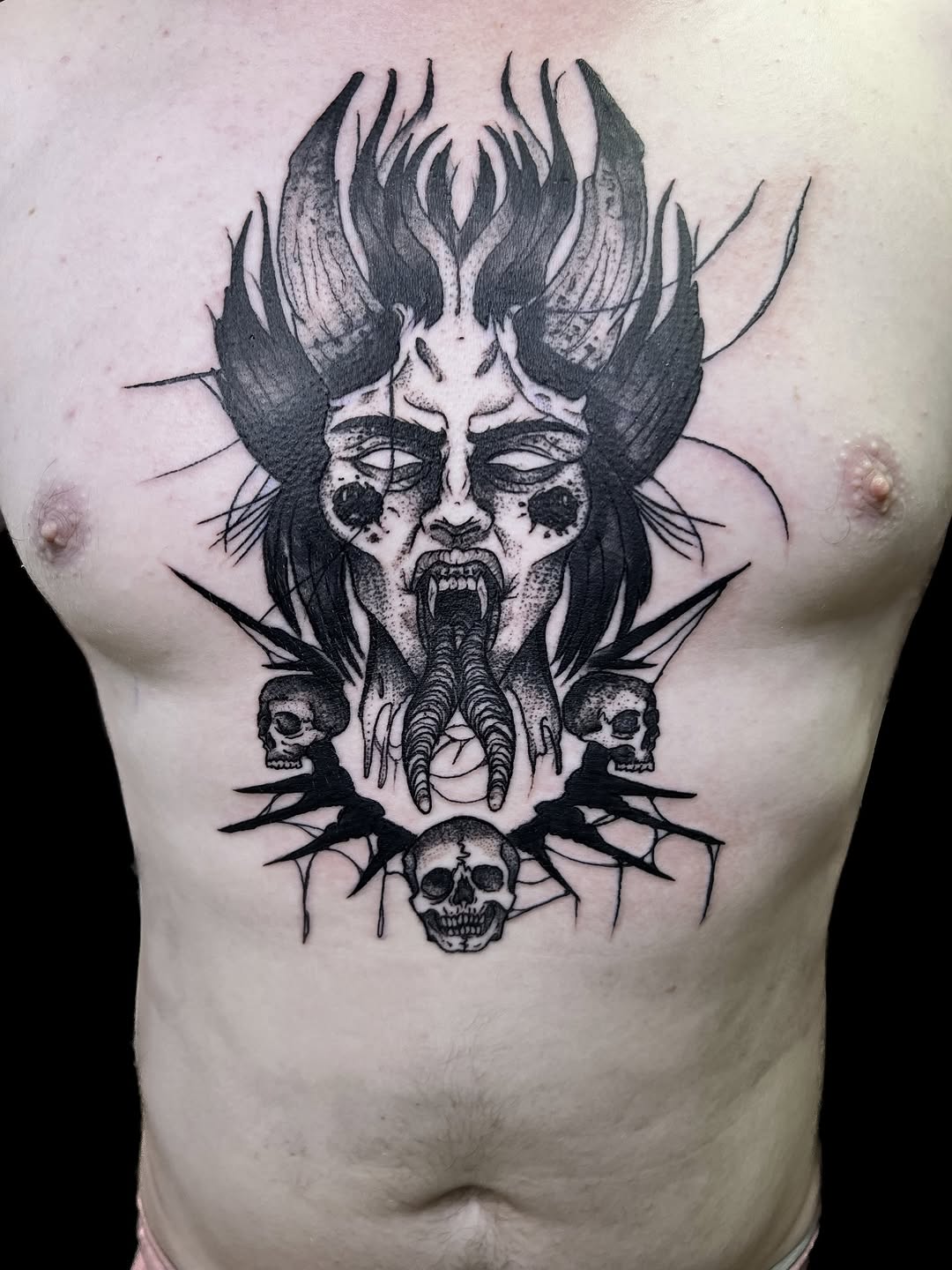 Tattoo by @killgore.ink — blackwork, illustrative