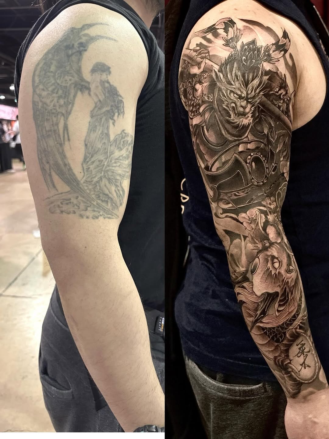Tattoo by @loganartstudio โ japanese_irezumi, black_and_grey