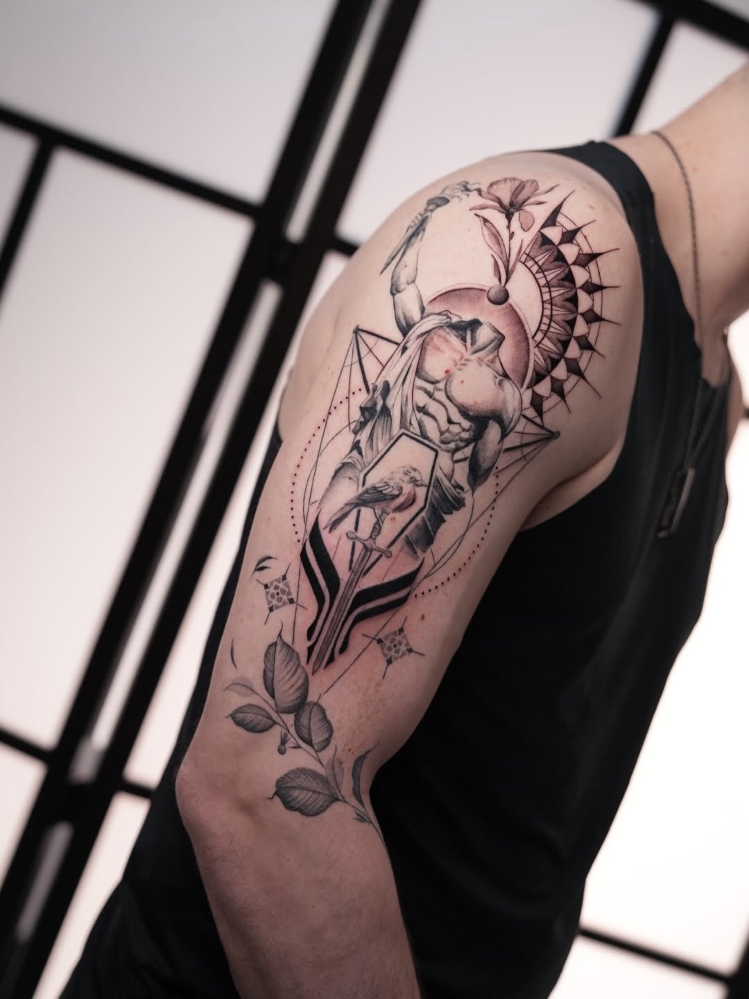 Tattoo by @d.vancasso.ink — blackwork, illustrative
