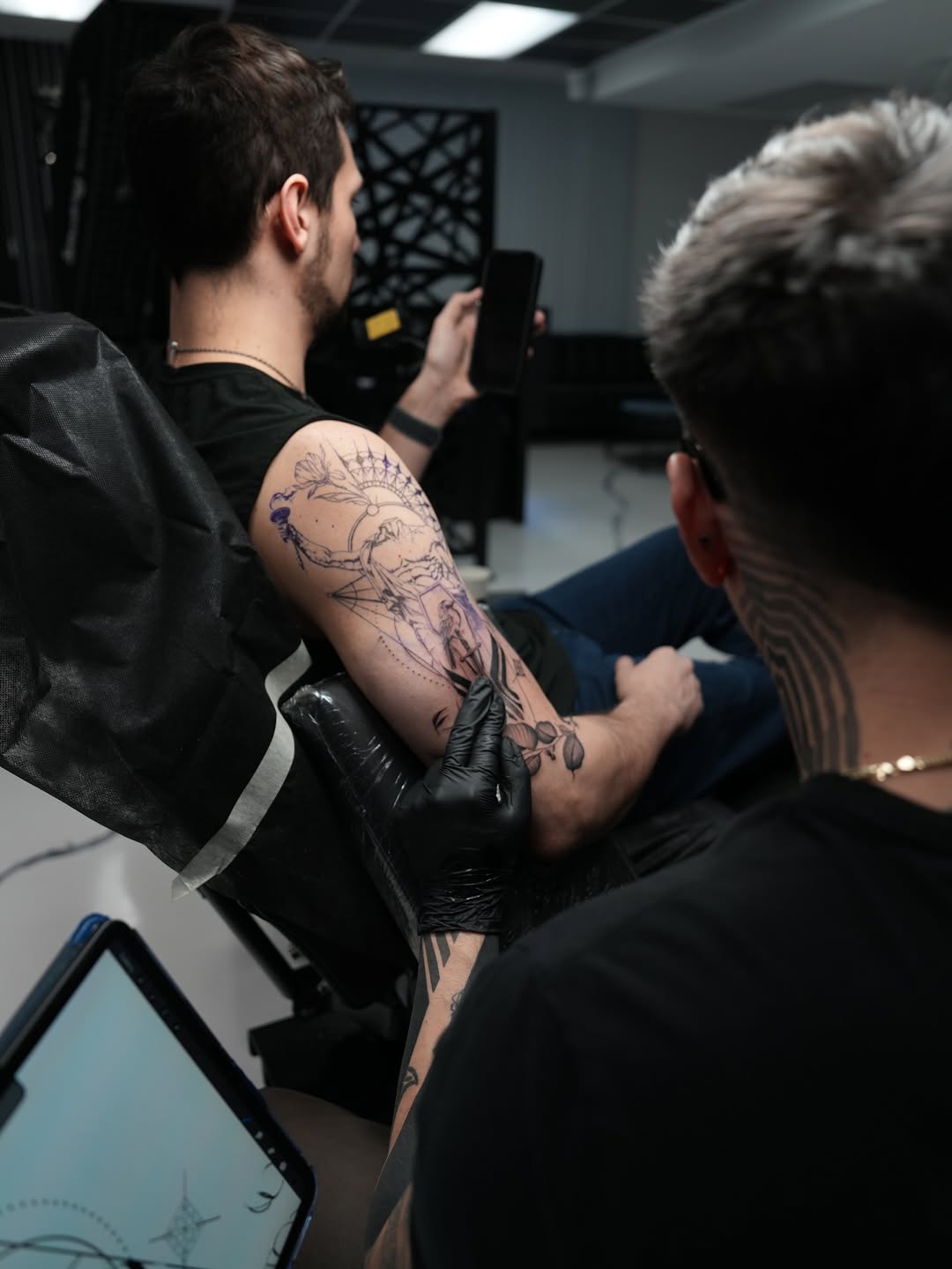 Tattoo by @d.vancasso.ink — illustrative, black_and_grey