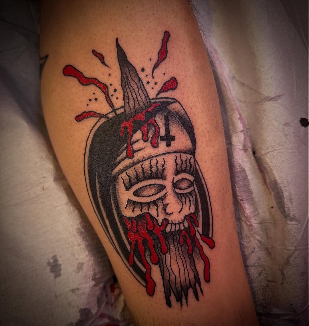 Tattoo by @longcatmatt — american_traditional, trash_polka
