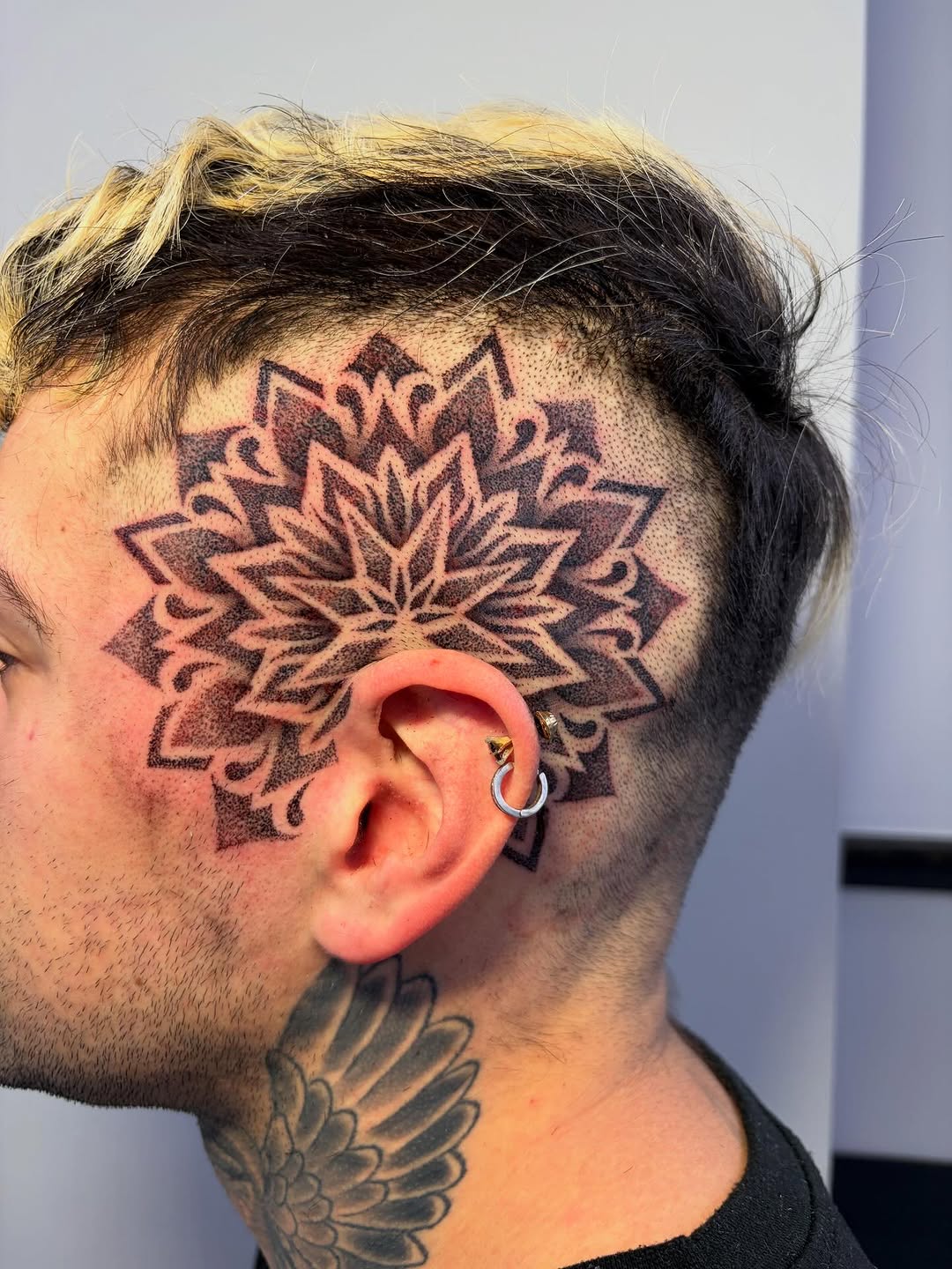 Tattoo by @azu.inks — geometric, dotwork