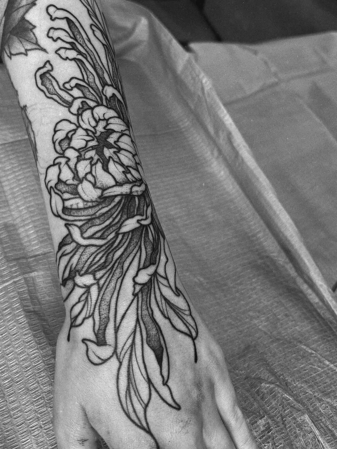 Tattoo by @disgracefultattoo — japanese_irezumi, black_and_grey