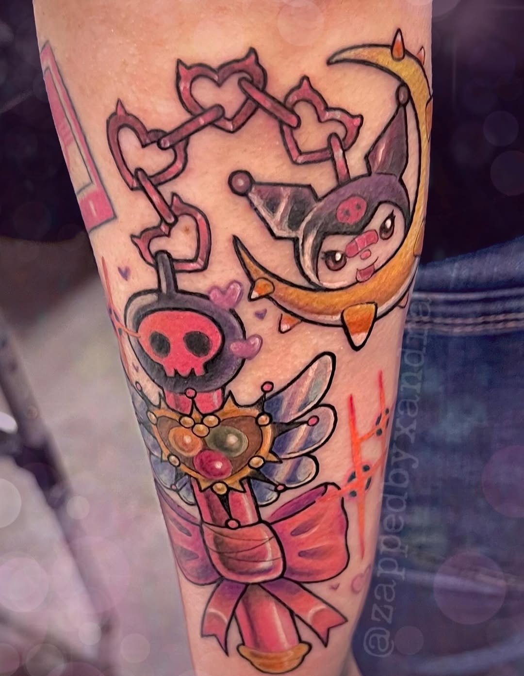 Tattoo by @zappedbyxandra — new_school, anime