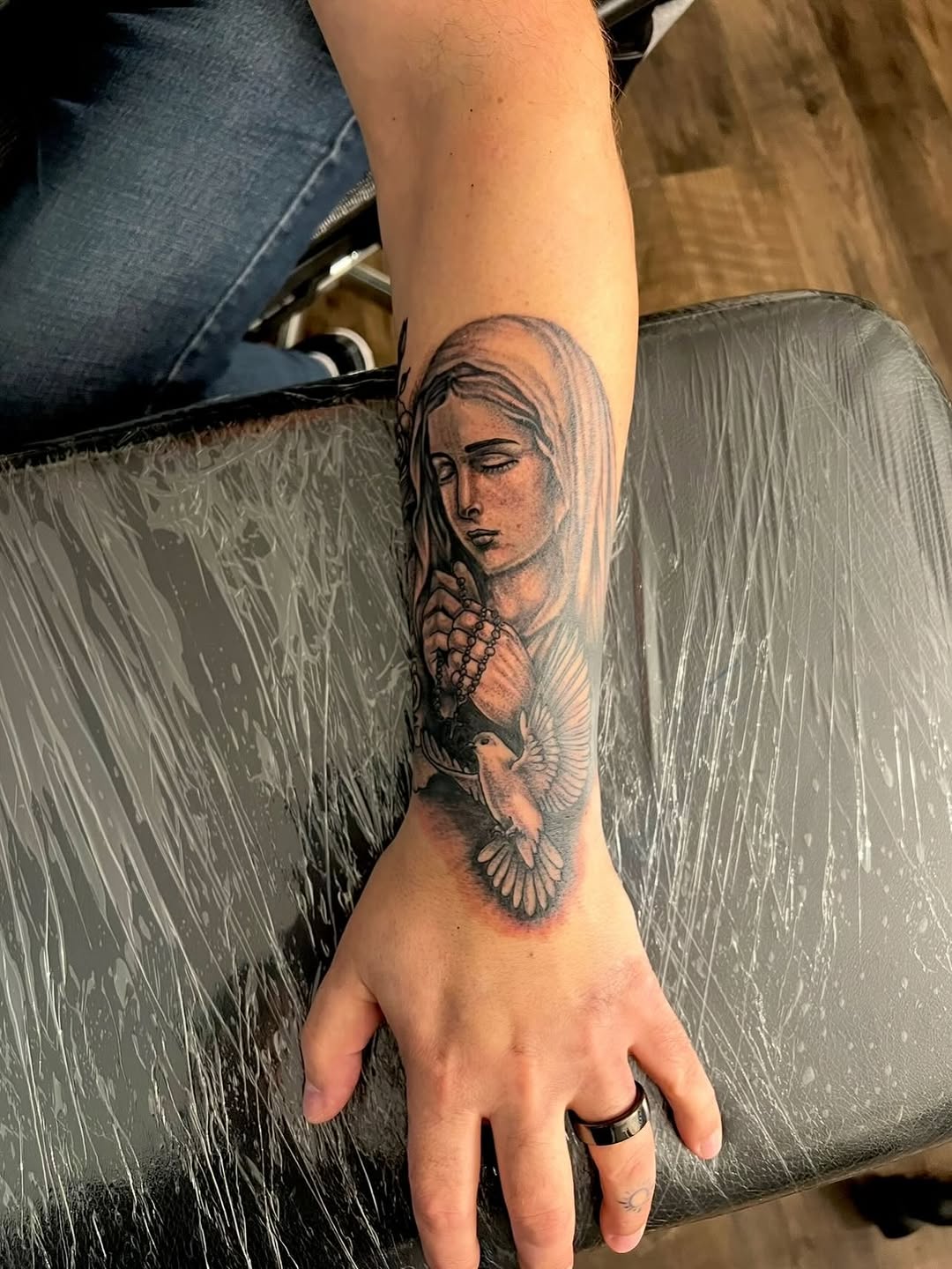 Tattoo by @prettyboyblueink — realism, black_and_grey