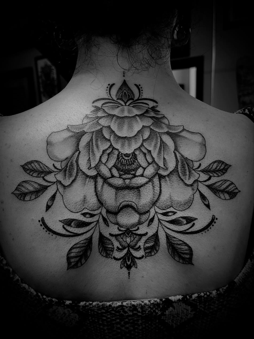 Tattoo by @jacobfinellitattoos — black_and_grey, ornamental
