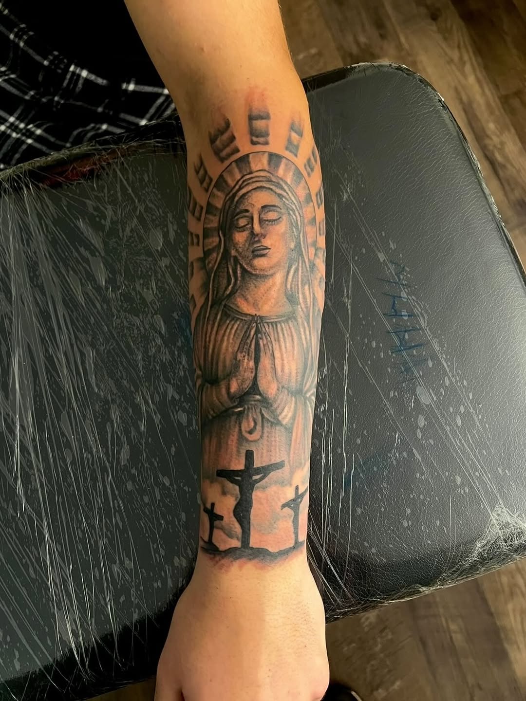 Tattoo by @prettyboyblueink — realism, black_and_grey
