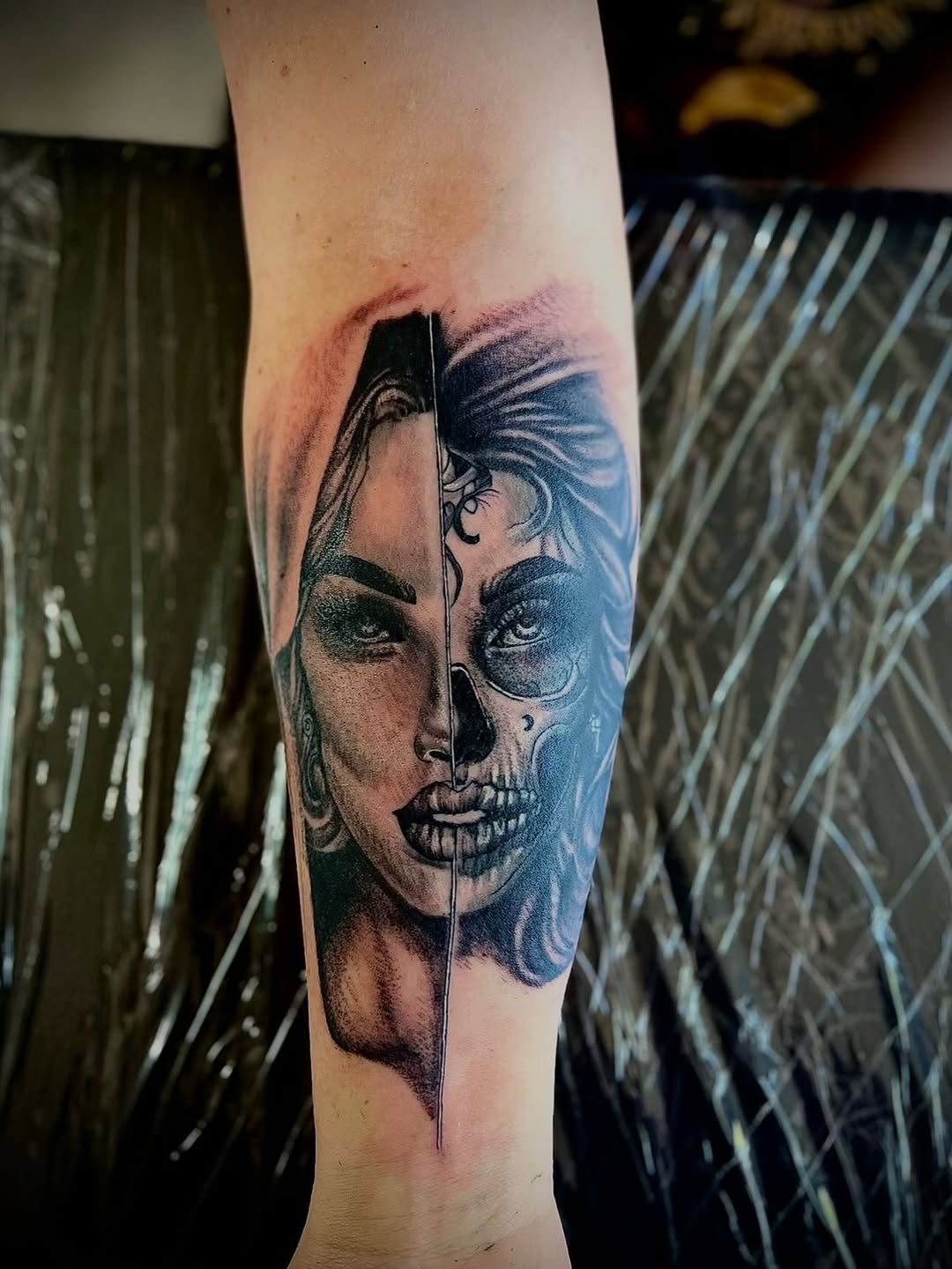 Tattoo by @prettyboyblueink — realism, black_and_grey