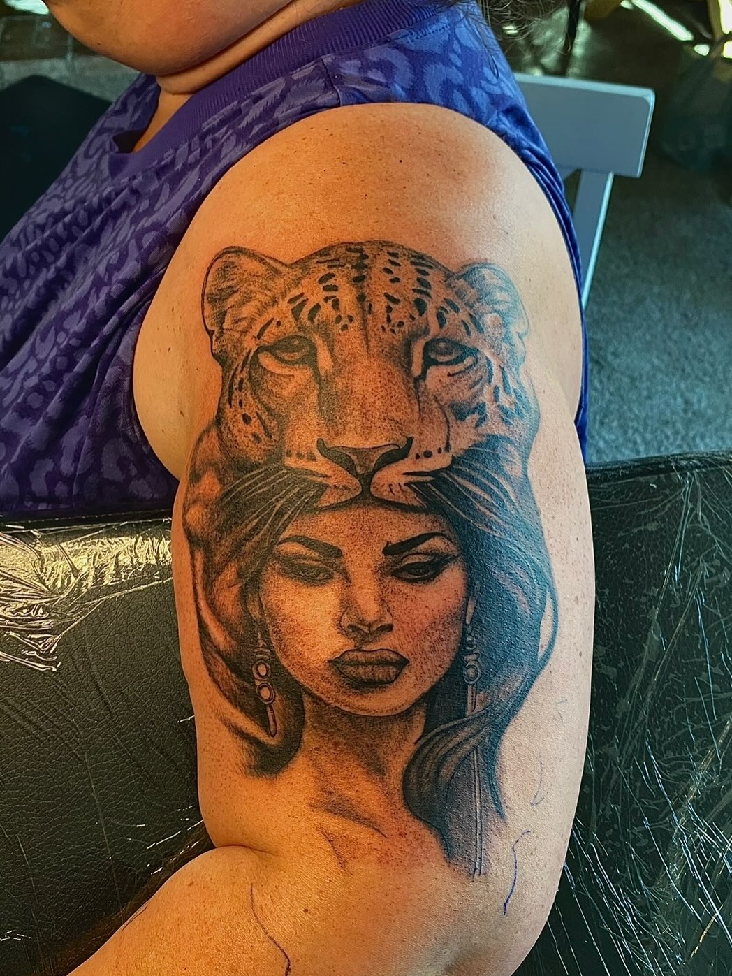 Tattoo by @prettyboyblueink — realism, black_and_grey