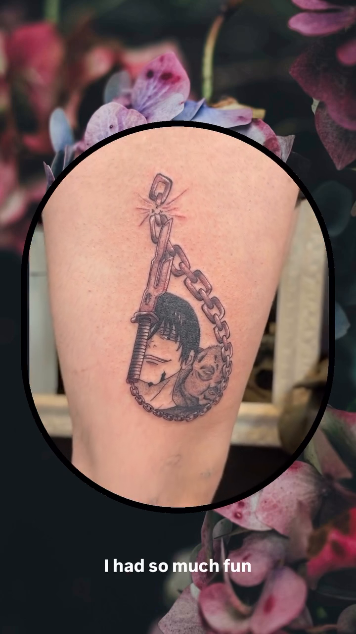 Tattoo by @rrred_honey_tattoo — anime, illustrative