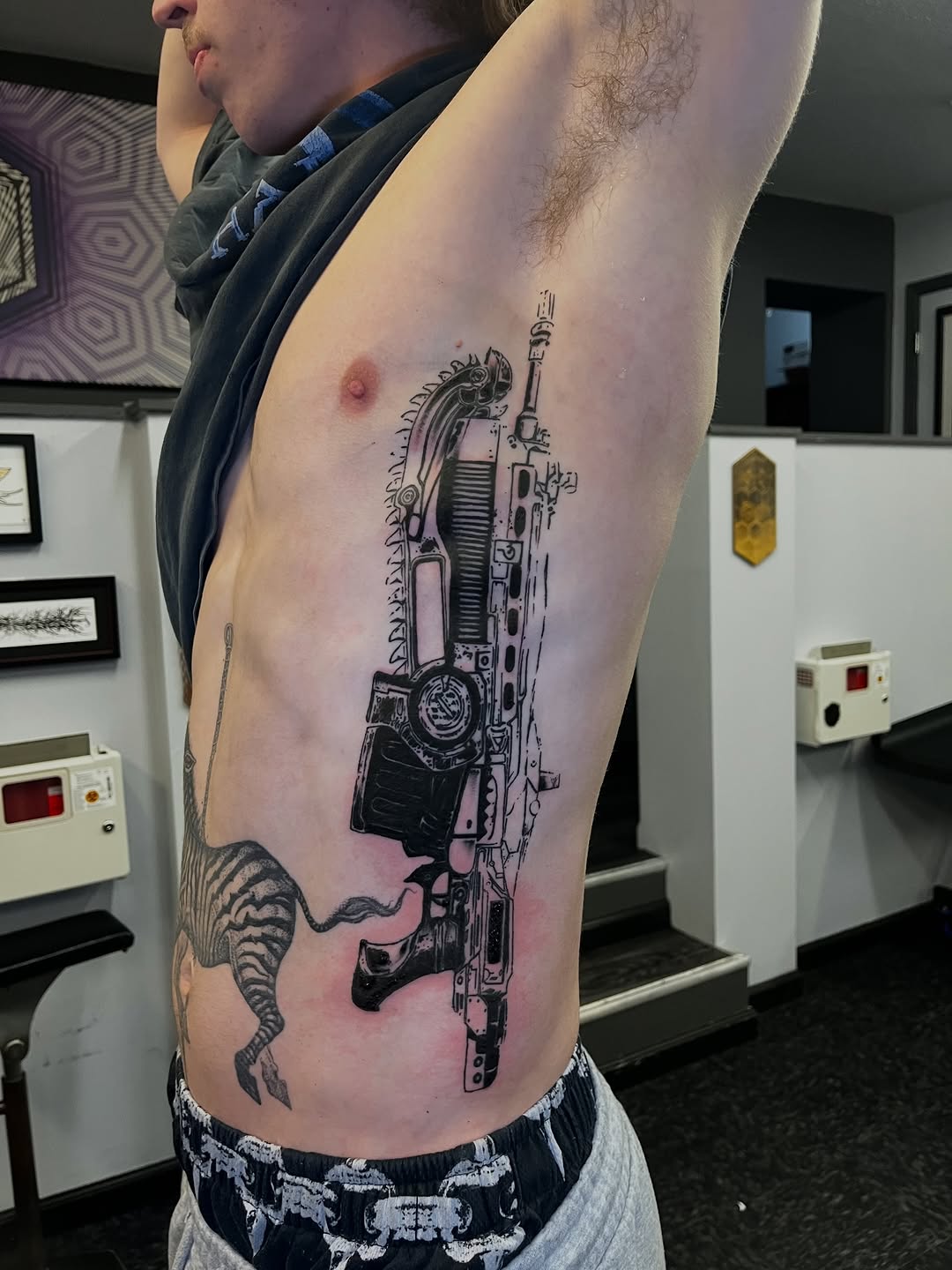 Tattoo by @traffic.death โ blackwork, realism