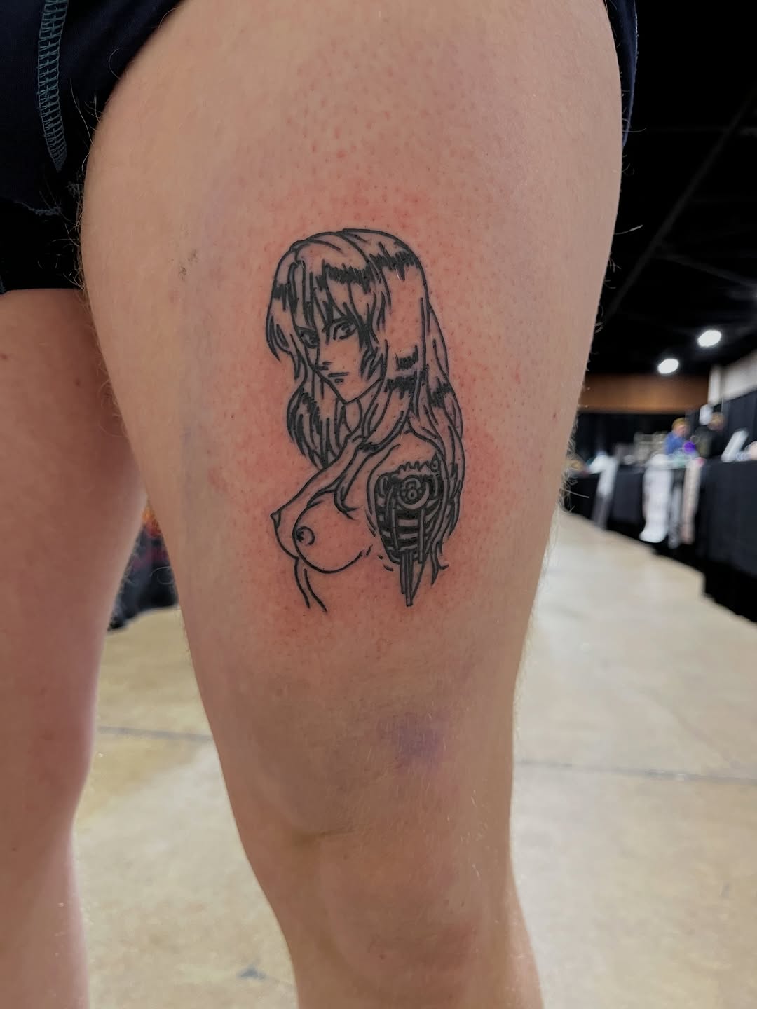 Tattoo by @traffic.death โ anime, black_and_grey