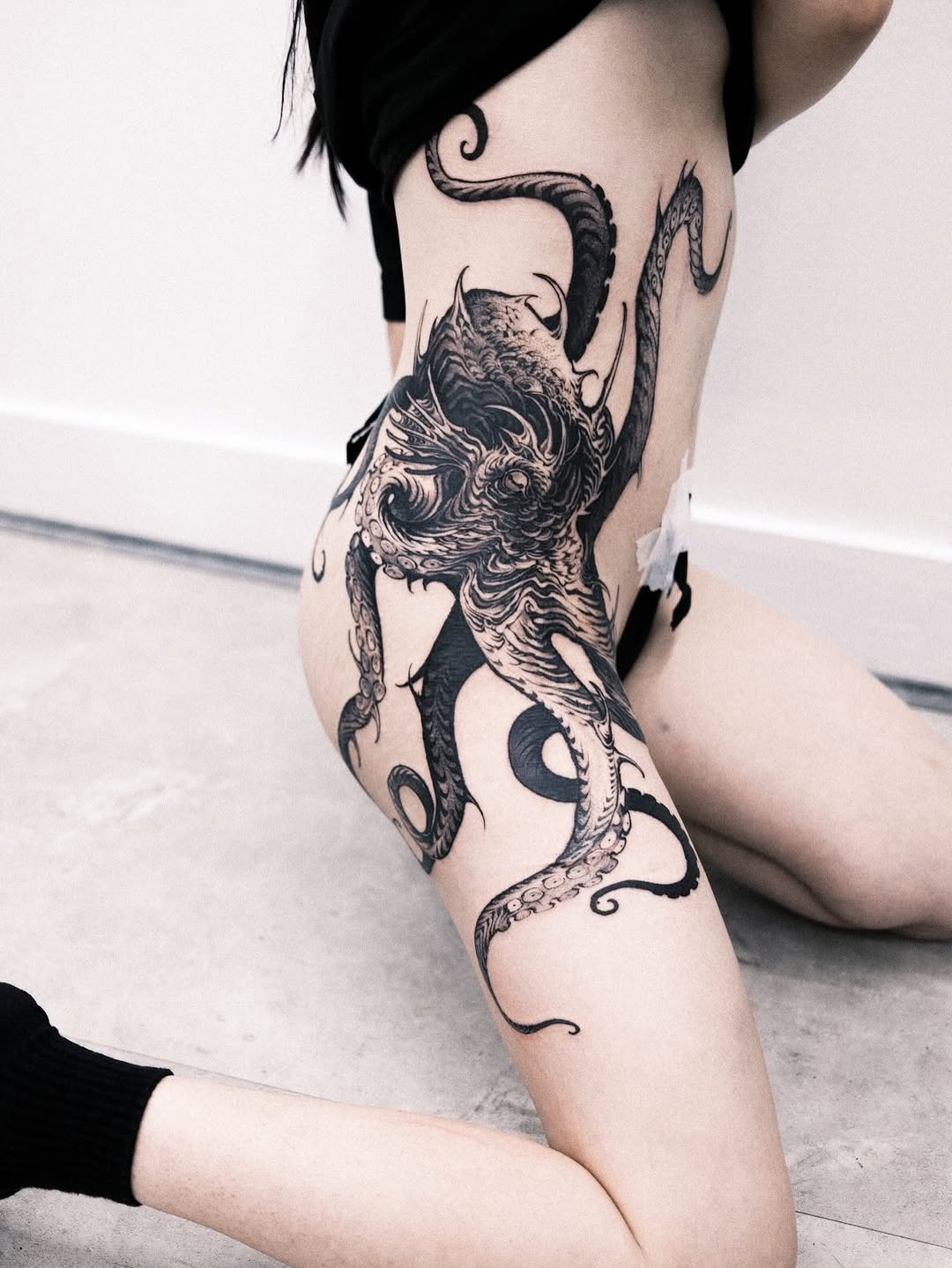 Tattoo by @wooleh__ — blackwork