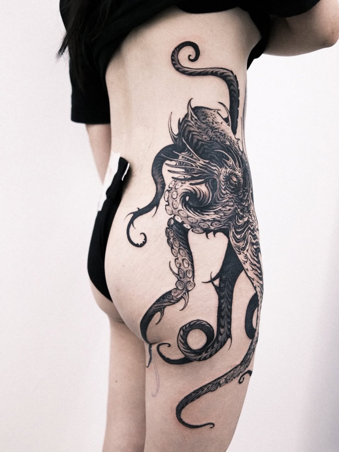 Tattoo by @wooleh__ — blackwork