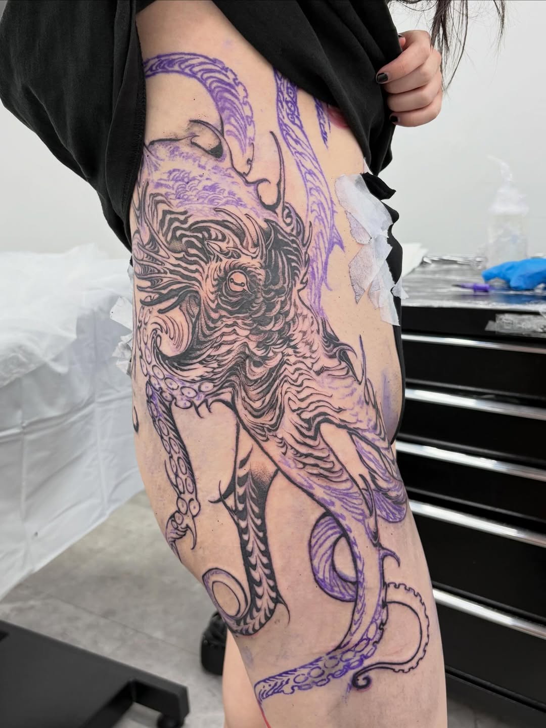 Tattoo by @wooleh__ — blackwork