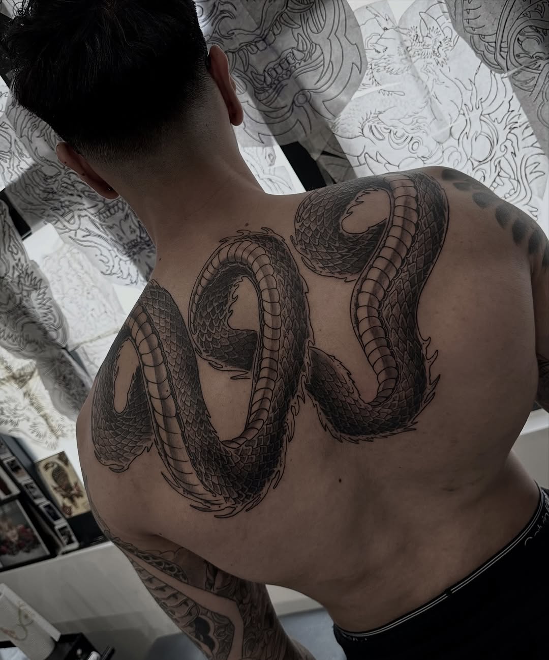Tattoo by @tristvn_ttt โ japanese_irezumi, black_and_grey