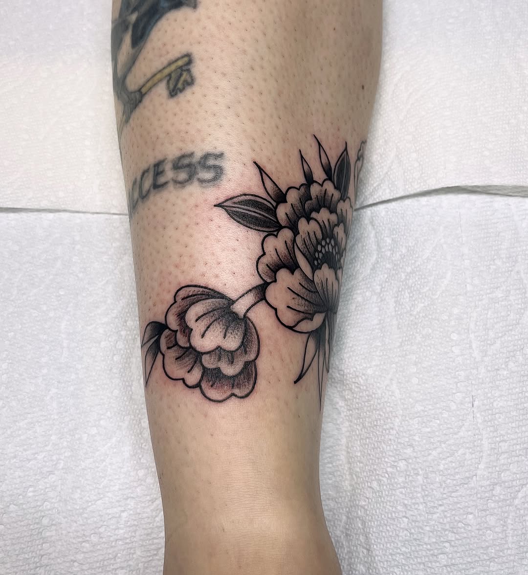 Tattoo by @sailor_riot — black_and_grey, fine_line