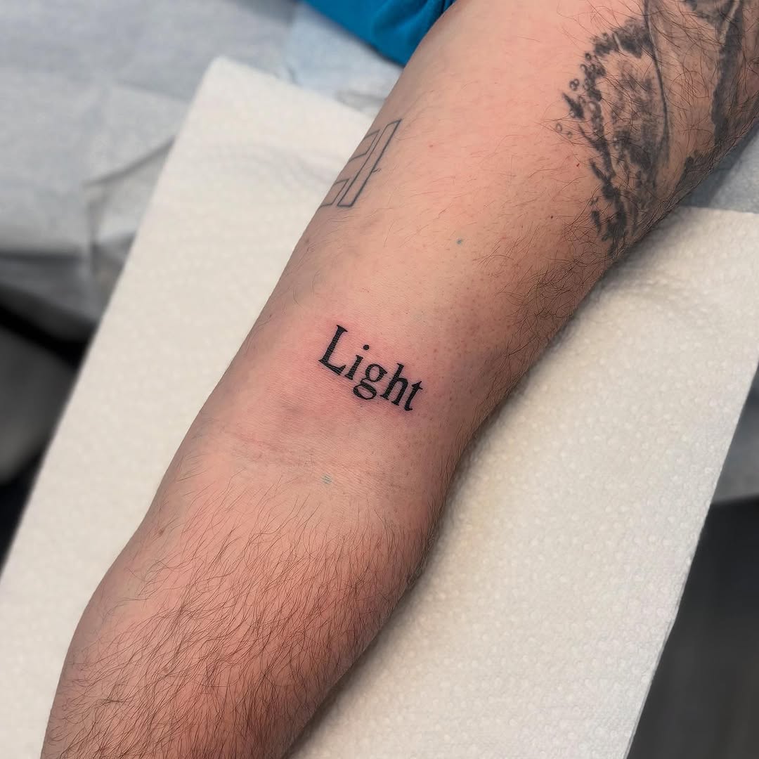 Tattoo by @heavychevytattoos — lettering_script, minimalist