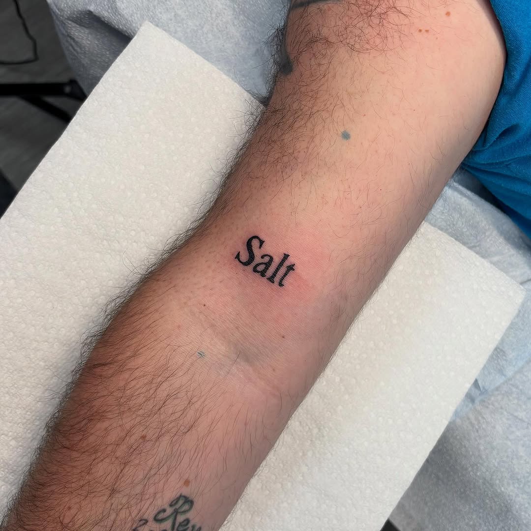 Tattoo by @heavychevytattoos — lettering_script, minimalist