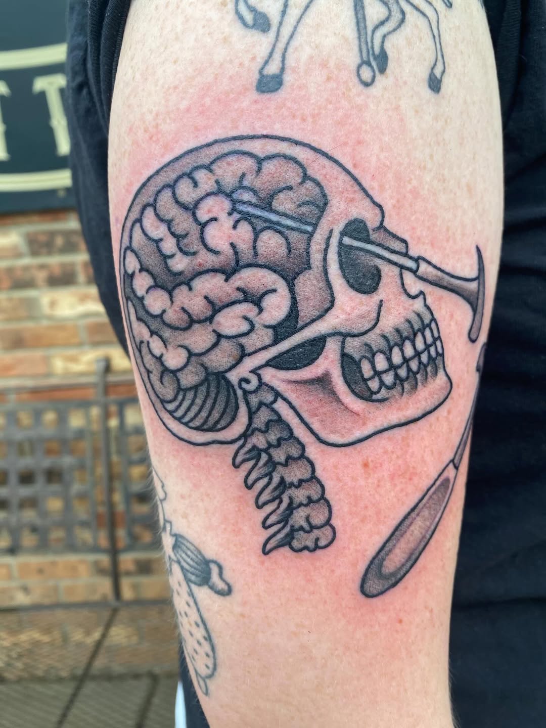 Tattoo by @austintimberlaketattoo — black_and_grey, dark_realism