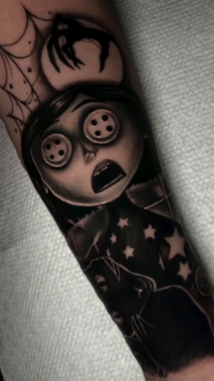 Tattoo by @arisdanielletattoos — black_and_grey, dark_realism