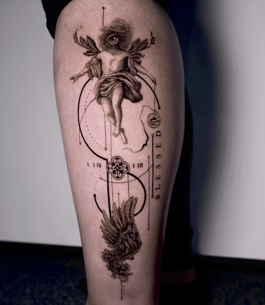 Tattoo by @lilithink โ black_and_grey, geometric