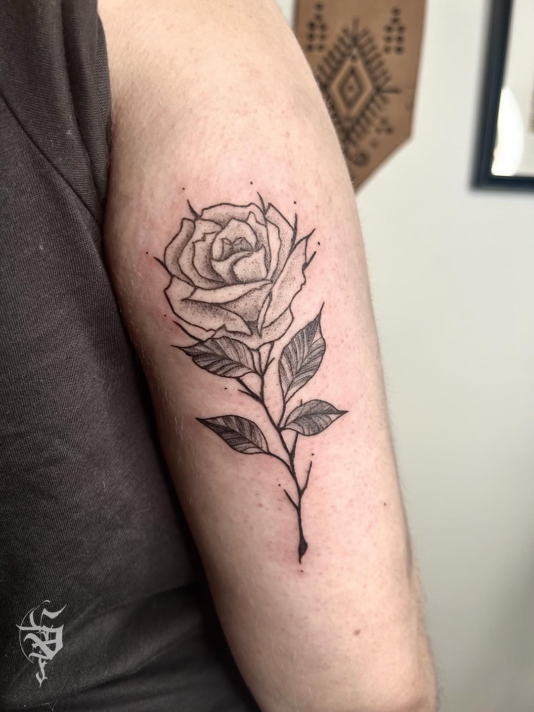 Tattoo by @foxhead_tattoo — fine_line, black_and_grey