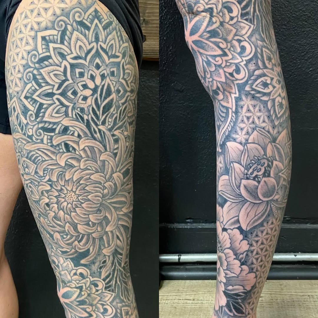 Tattoo by @noryanbaker — black_and_grey, geometric