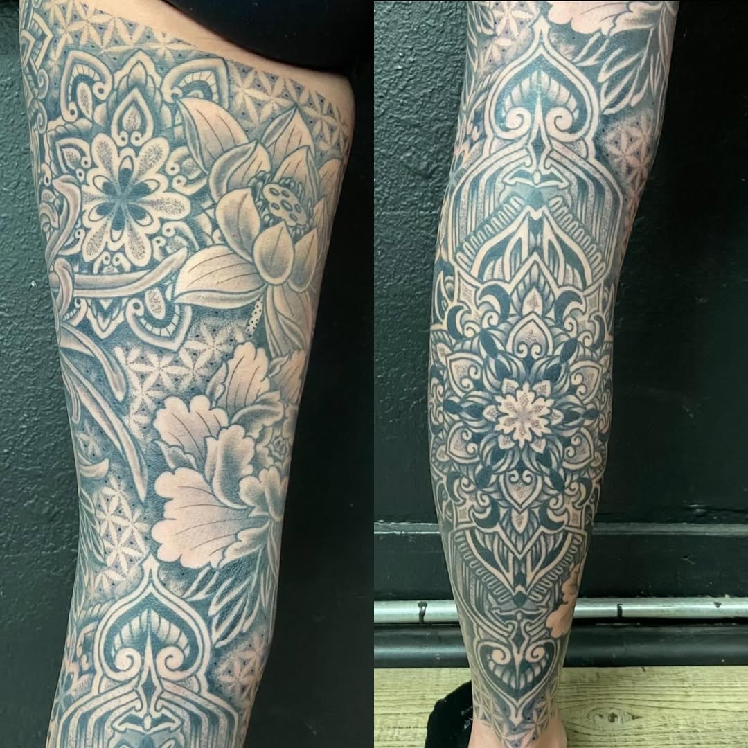 Tattoo by @noryanbaker — geometric, dotwork