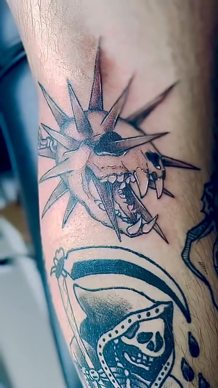 Tattoo by @kittymarietattoos — neo_traditional, black_and_grey