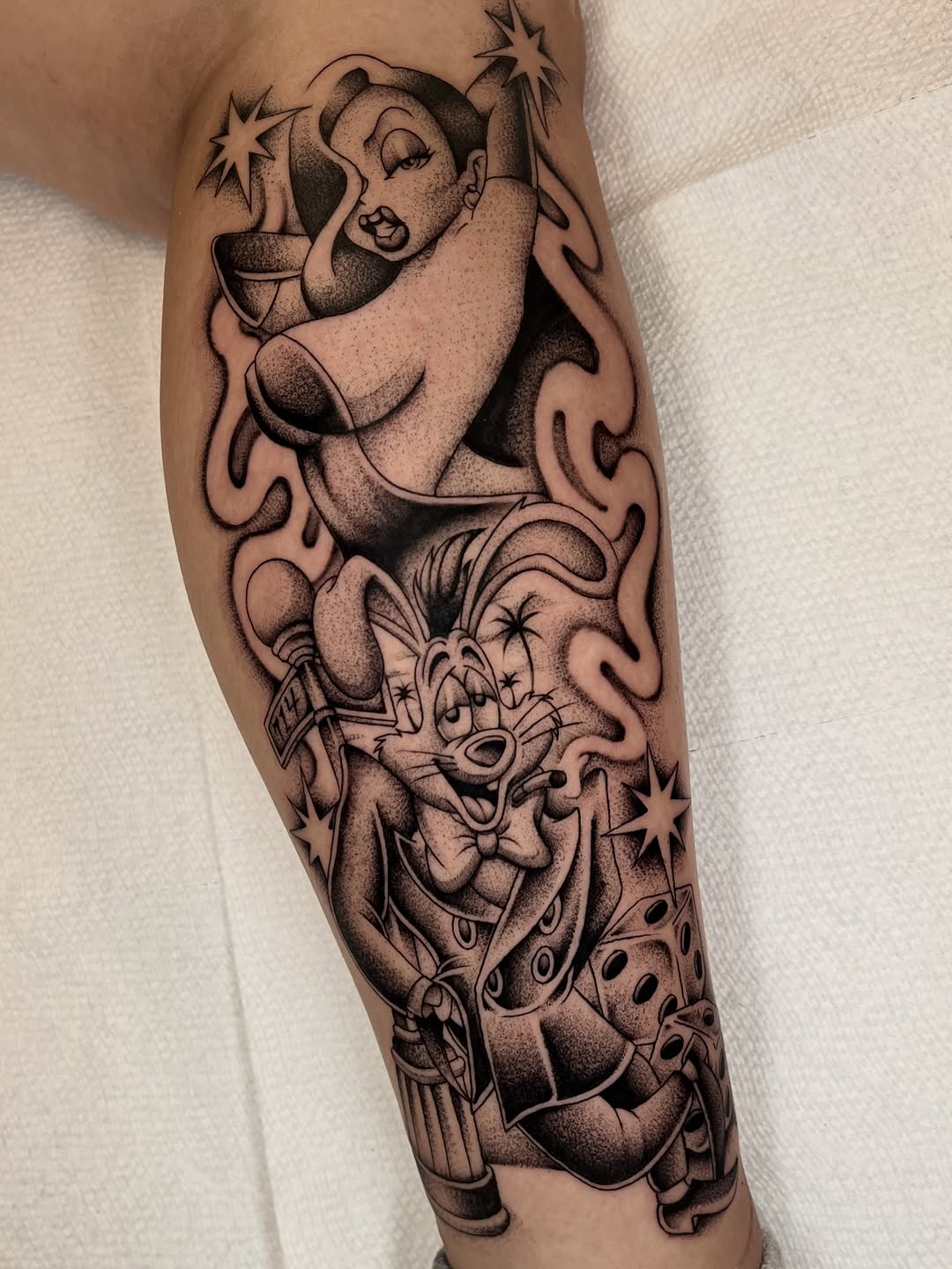 Tattoo by @jesus_pieces_ — black_and_grey, chicano