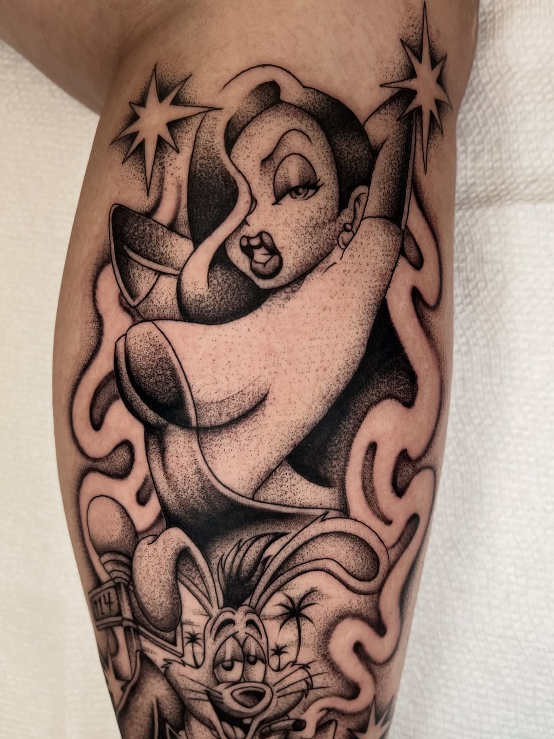 Tattoo by @jesus_pieces_ — dotwork, chicano