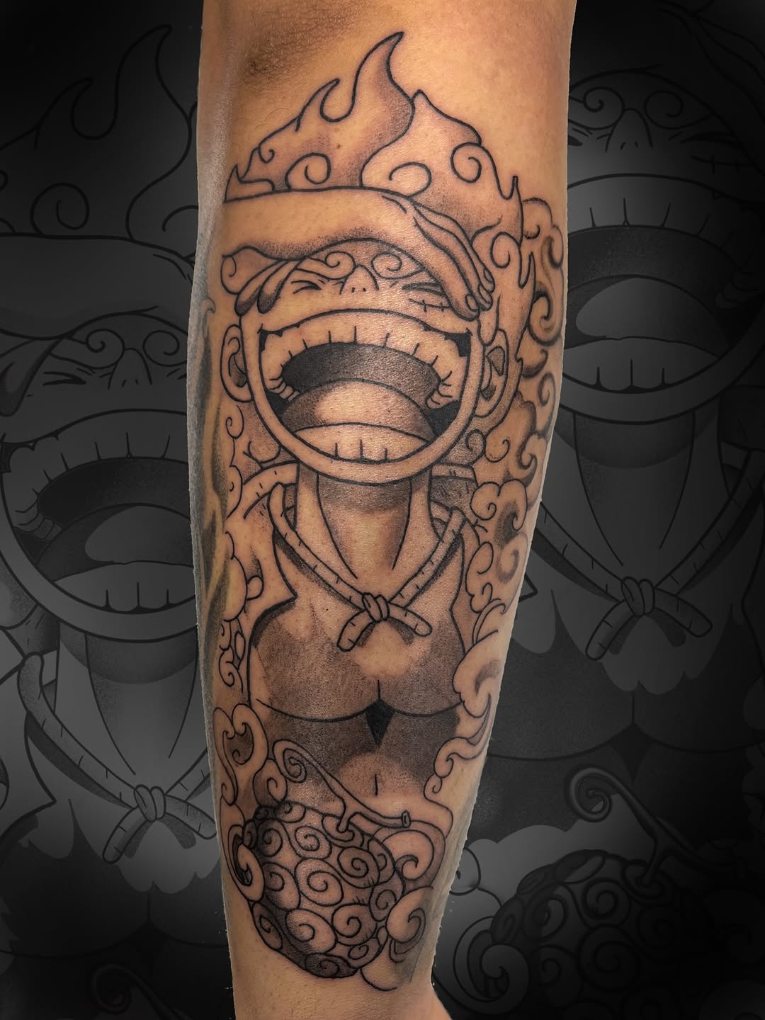 Tattoo by @profound.desires β anime, black_and_grey