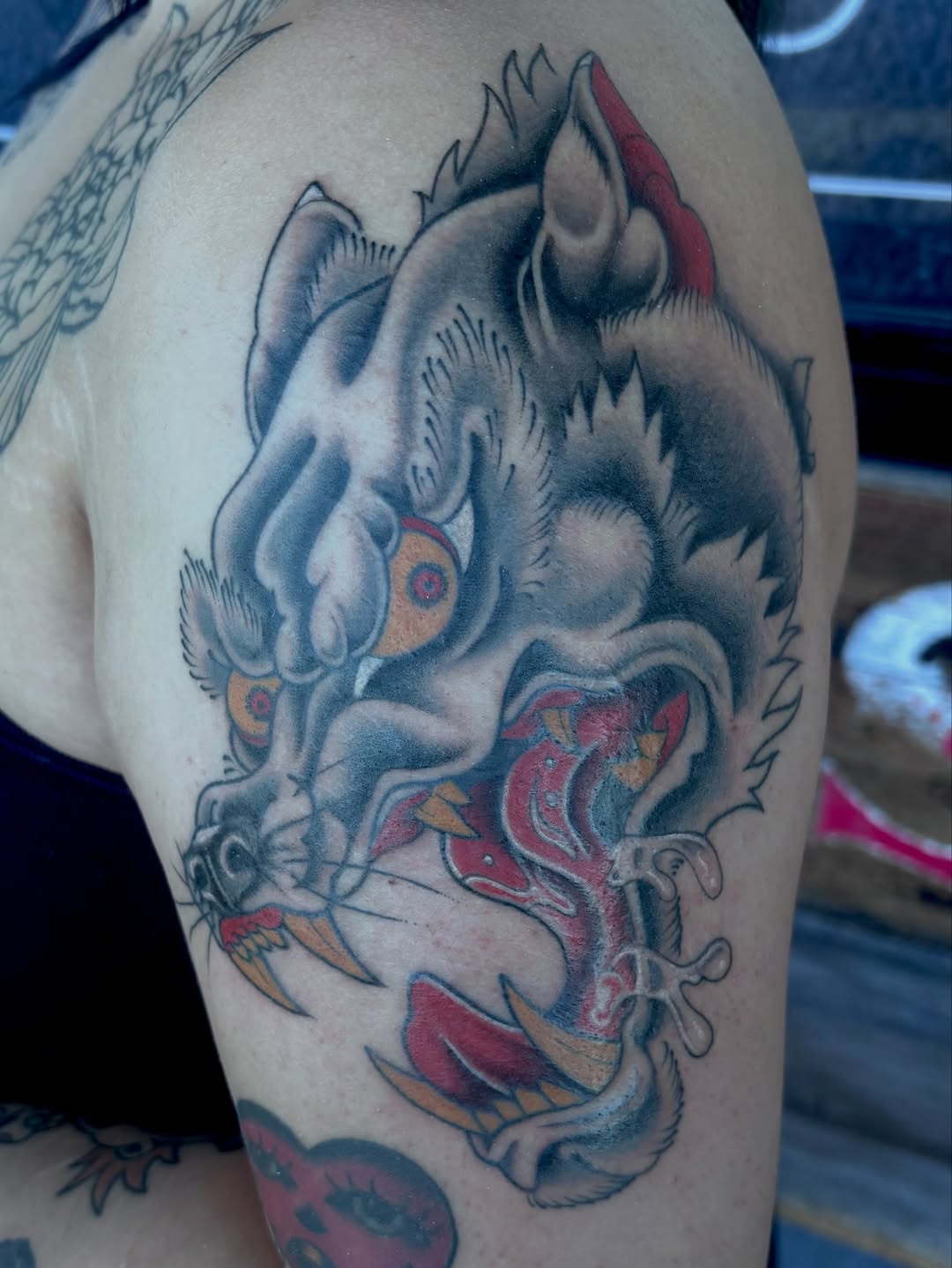 Tattoo by @vomit_goblin — american_traditional, illustrative