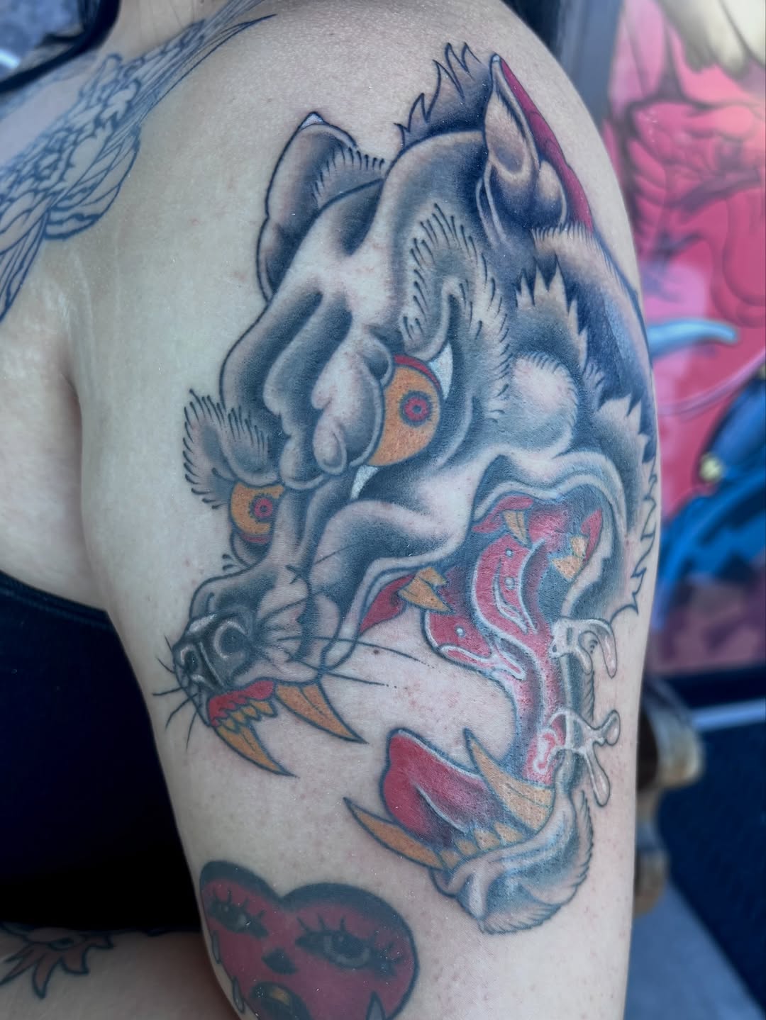 Tattoo by @vomit_goblin — american_traditional, illustrative