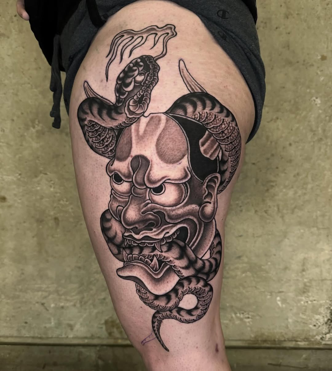 Tattoo by @horihan666 — japanese_irezumi, black_and_grey