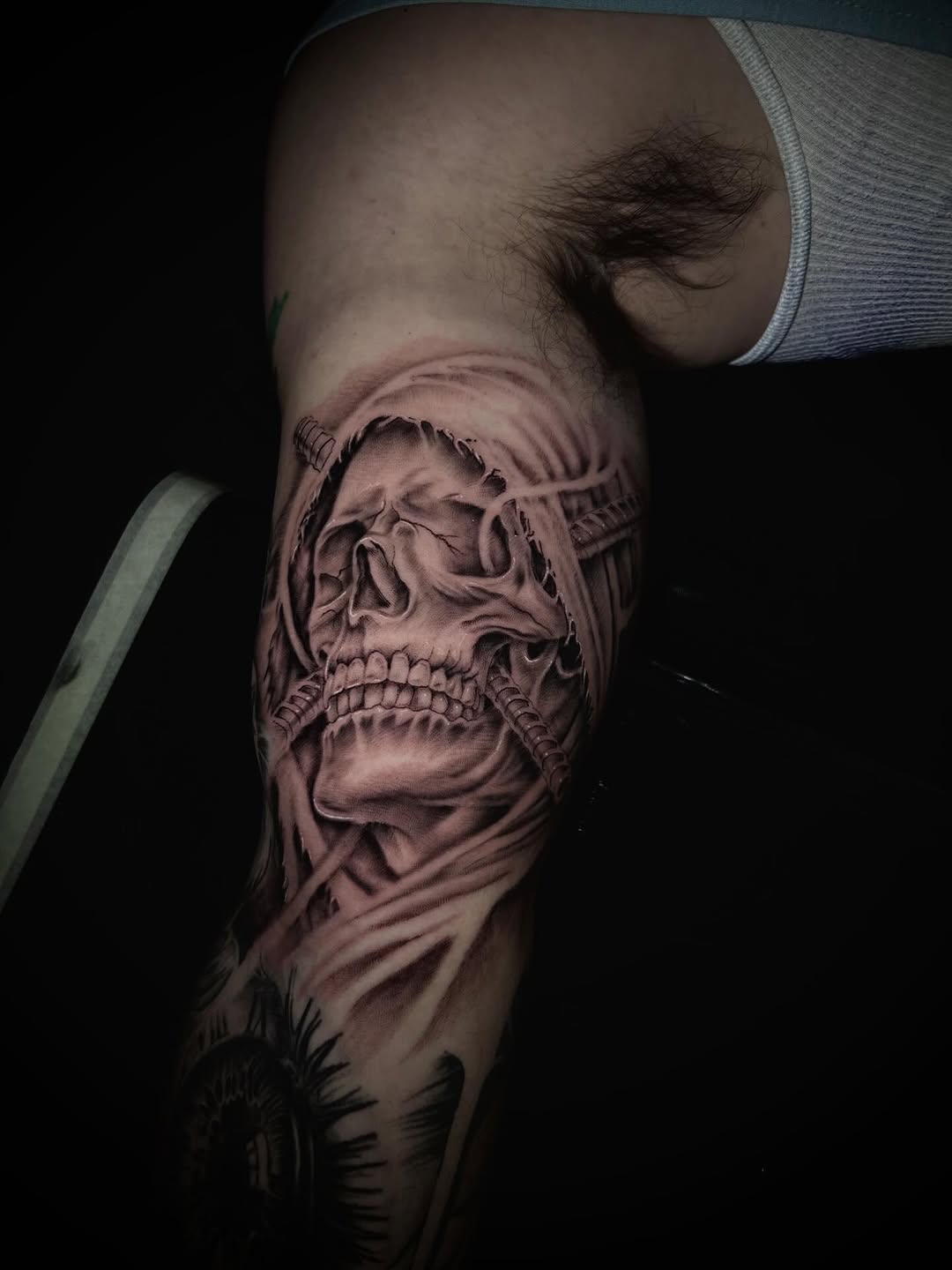 Tattoo by @dylanstevenstattoo — realism, dark_realism