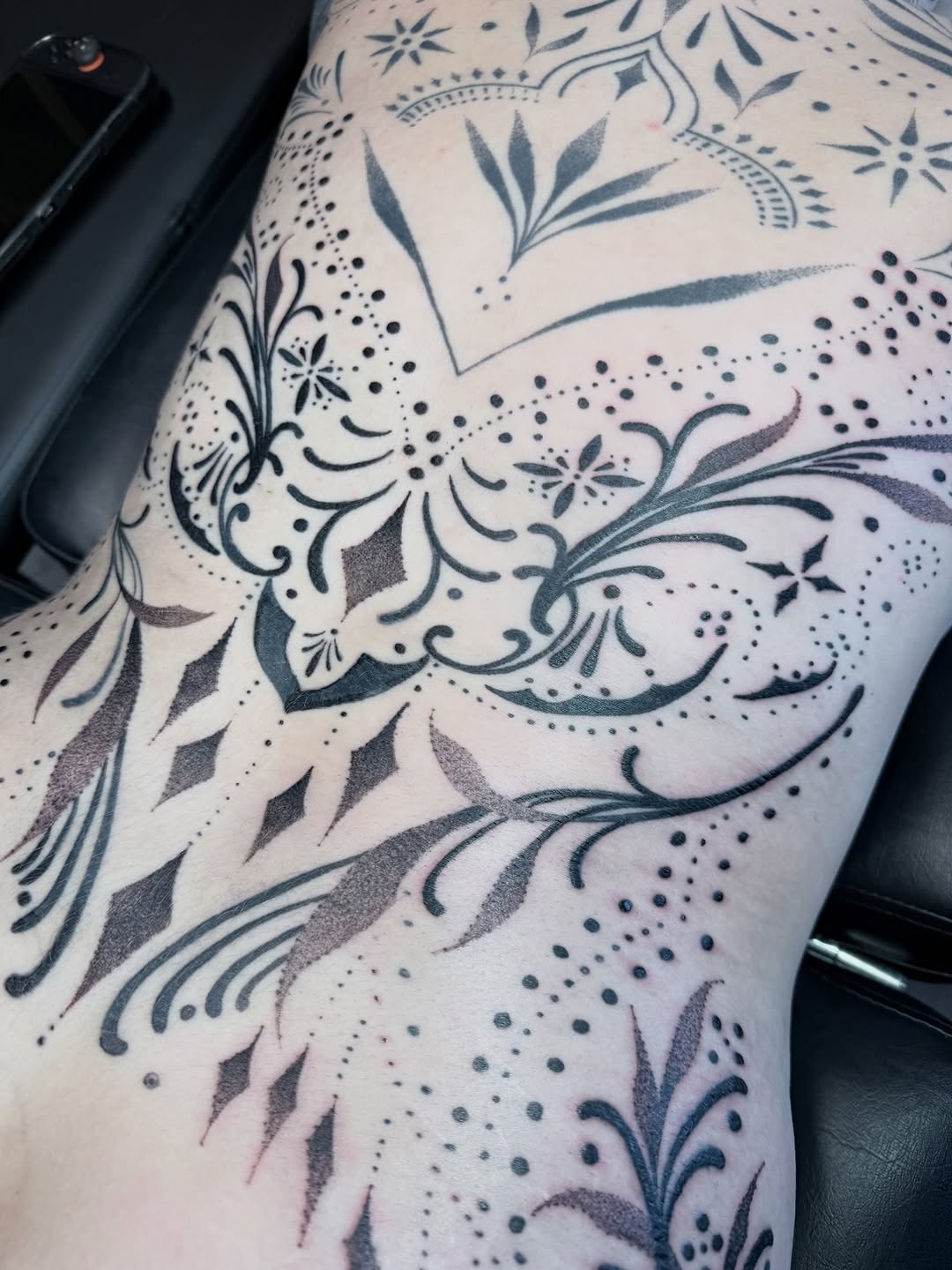 Tattoo by @taybeetattoo — ornamental, dotwork