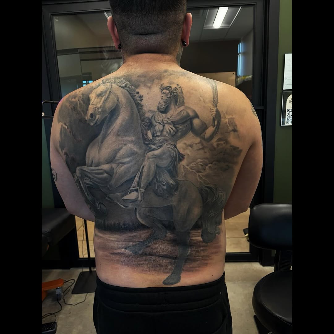 Tattoo by @jazz_rosetattoos — realism, black_and_grey