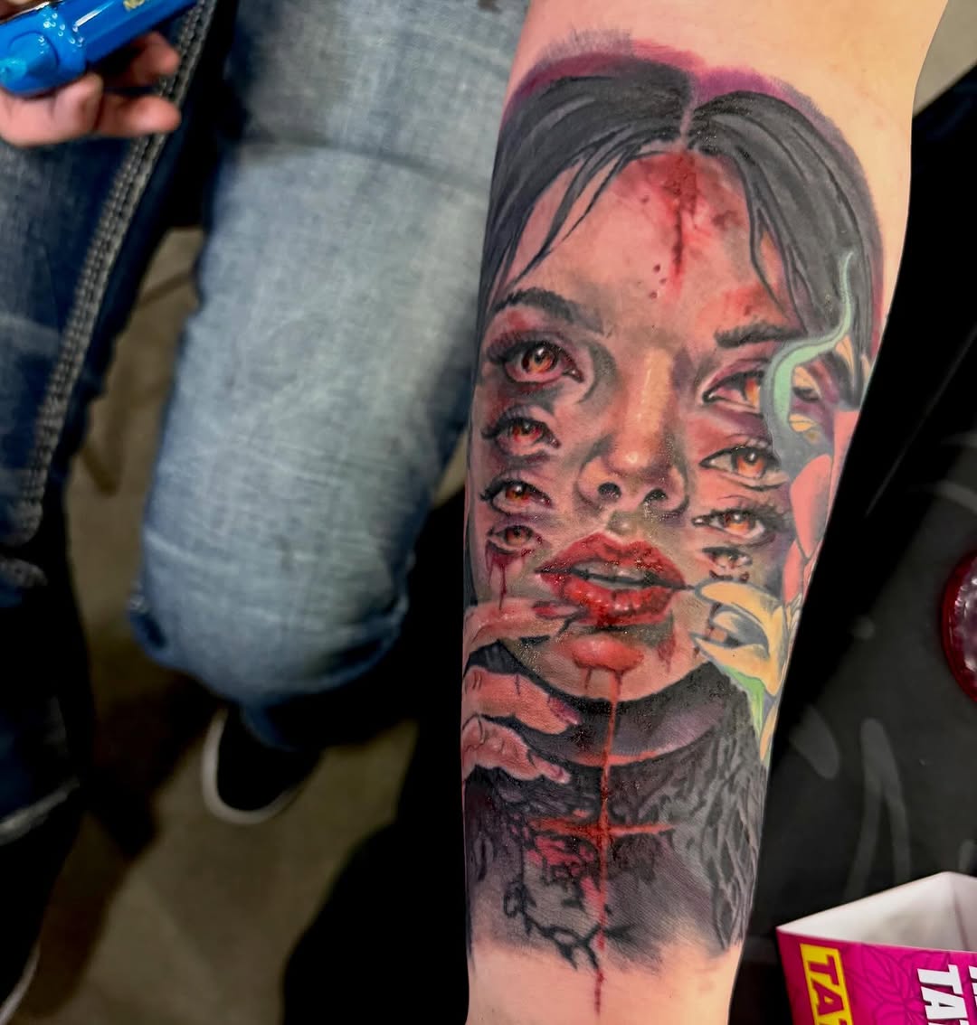 Tattoo by @barbedwireinktattoos โ realism, dark_realism